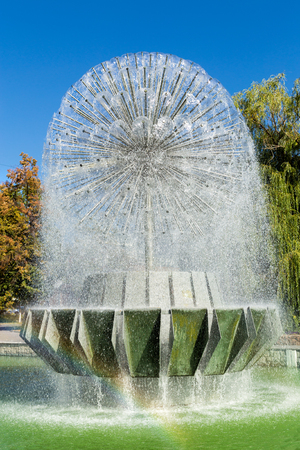 LIPETSK, RUSSIA - SEPTEMBER 18, 2014: Beautiful fountains on Lenin Street Lipetsk on a sunny dayのeditorial素材