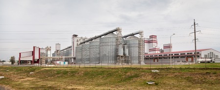 Prokhorovka, Russia - October 6, 2015: Feed Mill of Prokhorovka. The main activity is the manufacture of prepared feeds for animals kept on farms.のeditorial素材