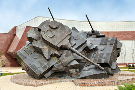Prokhorovka, Russia - October 6, 2015: The sculptural composition Tank battle at Prokhorovka - Taran. Located Near a museum commemorating the battle.のeditorial素材