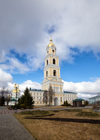 The bell tower of Holy Trinity-Saint Seraphim-Diveyevo Monastery. Nizhny Novgorod Region. Russiaの写真素材