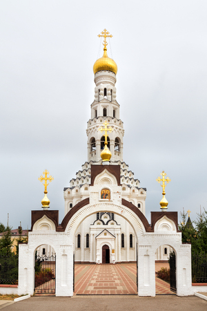 Prokhorovka, Russia - October 6, 2015: Church of the Holy Apostles Peter and Paul. Temple-monument to soldiers who died during a large-scale tank battle under Prokhorovka July 12, 1943, during the Battle of Kursk.のeditorial素材