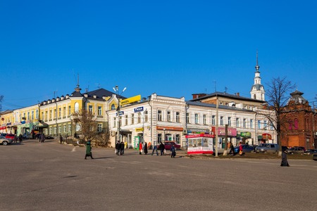 Kineshma, Russia - November 19, 2014: Architecture of the central part of the ancient Russian city Kineshmaのeditorial素材