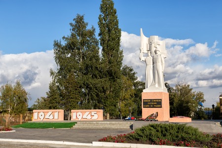 Usman, Russia - October 8, 2015: Memorial soldiers-countryman to fallen who fell in battles for Motherland in World War II.のeditorial素材