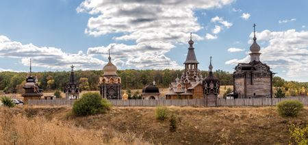 Complex wooden churches. Voskresensky New Jerusalem Monastery. Belgorod region. Valuysky area. Village Sukharevo. Russiaの写真素材