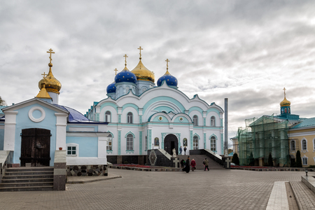 Zadonsk, Russia - October 9, 2015: Nativity of the Virgin Monastery. Zadonsk Nativity of Our Lady Convent was founded by two elders-Schimonks Cyril and Gerasim, came from Moscow Sretensky Monastery, which brought about in 1610 a copy of Vladimir Icon of Mのeditorial素材