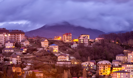 The city of Sochi, view residential houses. Russiaの写真素材