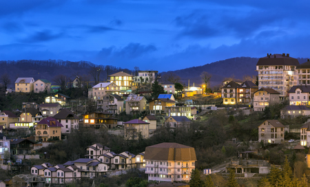 The city of Sochi, view residential houses. Russiaの写真素材