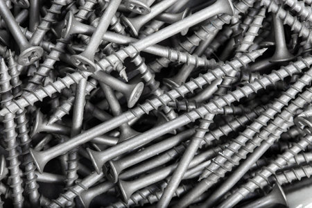 Steel screws together for a background or a textureの写真素材