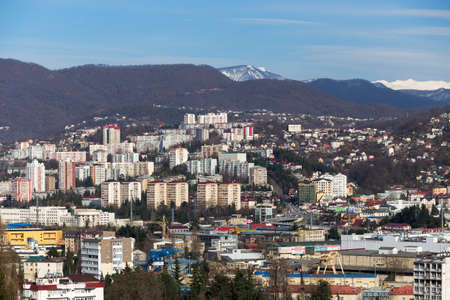 Sochi, Russia - February 11, 2016: View of the city of Sochi Central Districtのeditorial素材