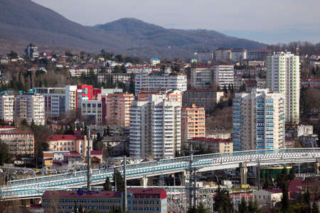 Sochi, Russia - February 11, 2016: View of the city of Sochi Central Districtのeditorial素材