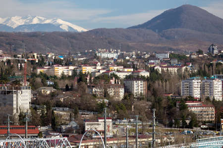Sochi, Russia - February 11, 2016: View of the city of Sochi Central Districtのeditorial素材