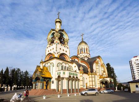 Sochi, Russia - February 11, 2016: Church of St. Prince Vladimir Equal to the Apostles on mountain Vinogradnayaのeditorial素材