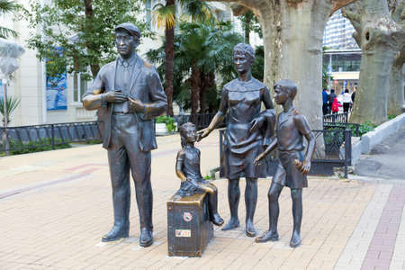 Monument to heroes of Comedy The Diamond Arm. Sochi, Russia.のeditorial素材