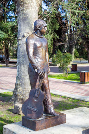 Sochi, Russia - February 11, 2016: Monument to a Russian singer-songwriter Vladimir Vysotskyのeditorial素材