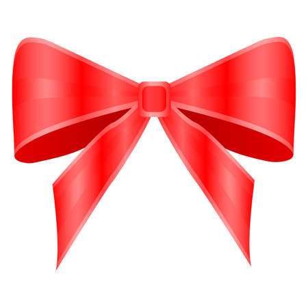 Red bow on white background. Vector illustrationのイラスト素材