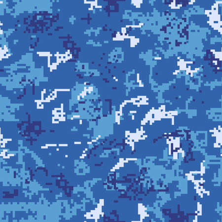 Seamless camouflage of pixel pattern for army, hunting and other use. Vector illustration.のイラスト素材