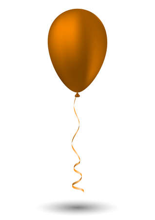 Orange balloon on white background. Vector Illustration.のイラスト素材