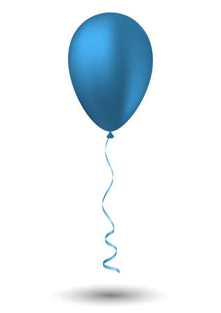 Blue balloon on white background. Vector Illustration.のイラスト素材
