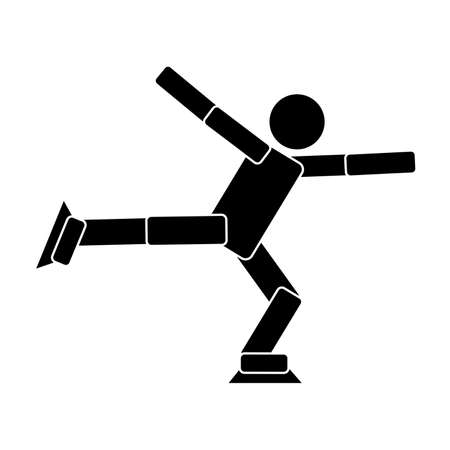 Figure skating. Flat icon on white background. Vector illustrationのイラスト素材