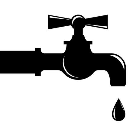Water drips from the tap. Vector illustrationのイラスト素材