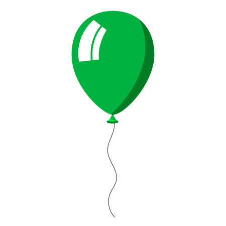 Green balloon on white background. Vector Illustration.のイラスト素材