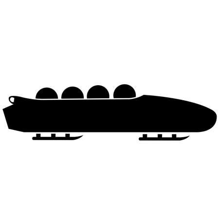 Bobsled. Teams of 4. Icon on white background. Vector illustration