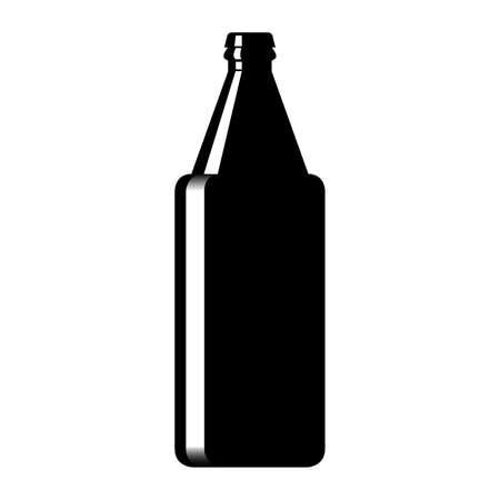 Silhouette of a glass beer bottle. Vector illustrationのイラスト素材