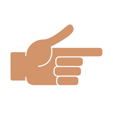 Symbolic image of a hand on a white background. Vector illustrationのイラスト素材
