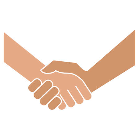 Handshake. Icon on white background. Vector illustrationのイラスト素材