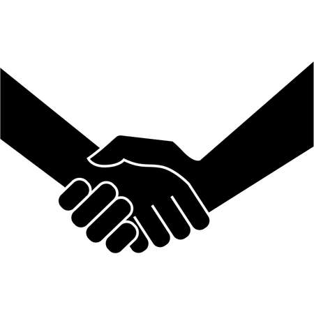 Handshake. Icon on white background. Vector illustrationのイラスト素材