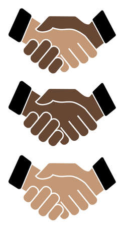 Business handshake. Icon on white background. Vector illustrationのイラスト素材