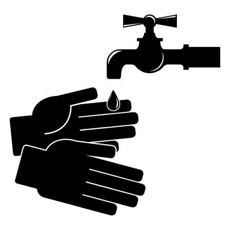 Wash your hands. Icon on white background. Vector illustrationのイラスト素材