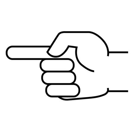 Icon of the hand that points with a finger. Vector illustrationのイラスト素材