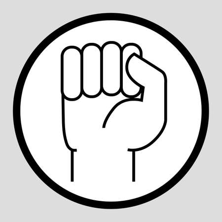 A hand clenched into a fist. Icon on white background. Vector illustrationのイラスト素材