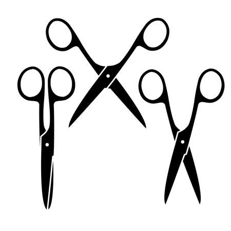 Scissors on a white background. Vector illustrationのイラスト素材