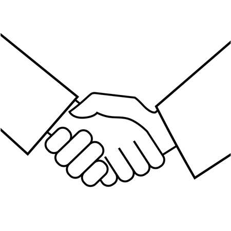 Business handshake. Icon on white background. Vector illustrationのイラスト素材