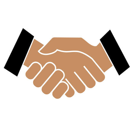 Business handshake. Icon on white background. Vector illustrationのイラスト素材