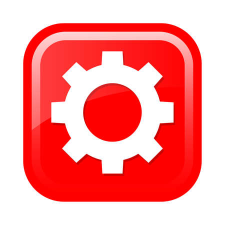 Button with the image of the gear. Vector illustrationのイラスト素材