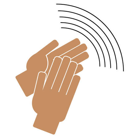 Clapping hands on a white background. Vector illustrationのイラスト素材