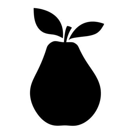 Silhouettes of an pear on a white background. Vector illustrationのイラスト素材