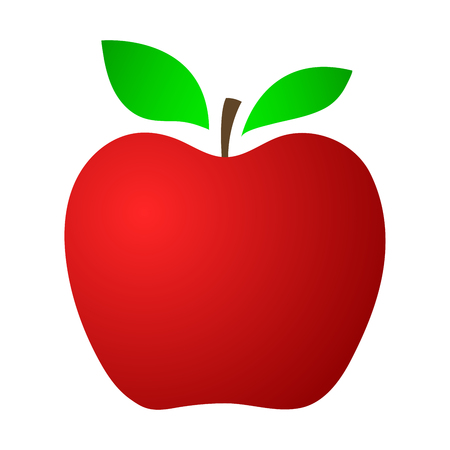 Red Apple on a white background. Vector illustration.のイラスト素材