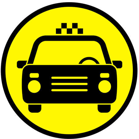Icon with the image of a taxi car Vector illustrationのイラスト素材