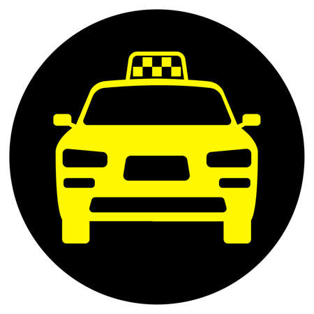 Icon with the image of a taxi car. Vector illustrationのイラスト素材