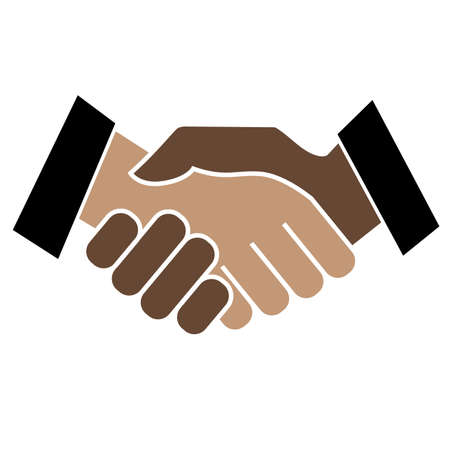 Business handshake. Icon on white background. Vector illustration.のイラスト素材