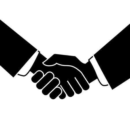 Business handshake. Icon on white background. Vector illustrationのイラスト素材