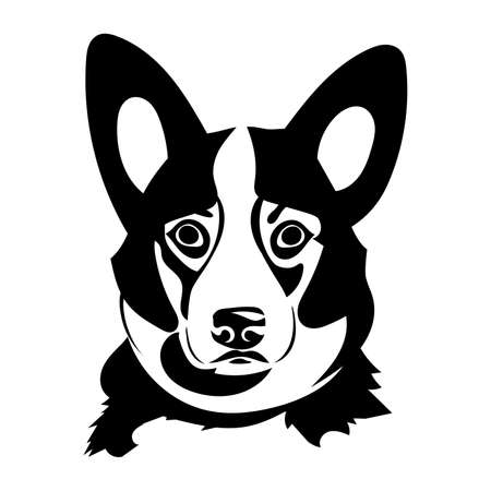 Portrait of a dog of the Welsh Corgi breed. Vector illustrationのイラスト素材
