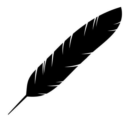Icon of the bird feather. Vector illustrationのイラスト素材