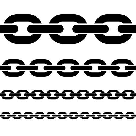 Fragments of chains on a white background. Vector illustrationのイラスト素材