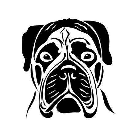 Portrait of a dog of the bull mastiff breed. Vector illustrationのイラスト素材