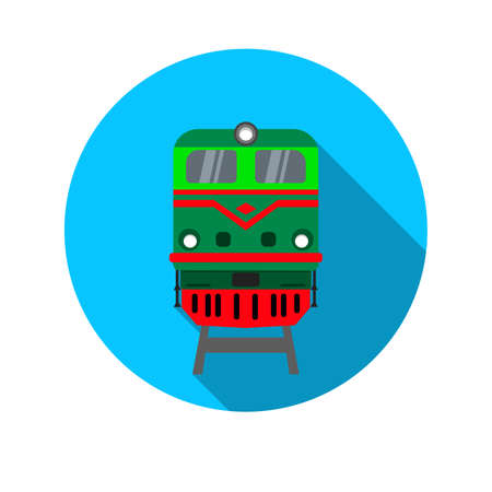 Icon with the image of the locomotive. Front view. Vector illustrationのイラスト素材